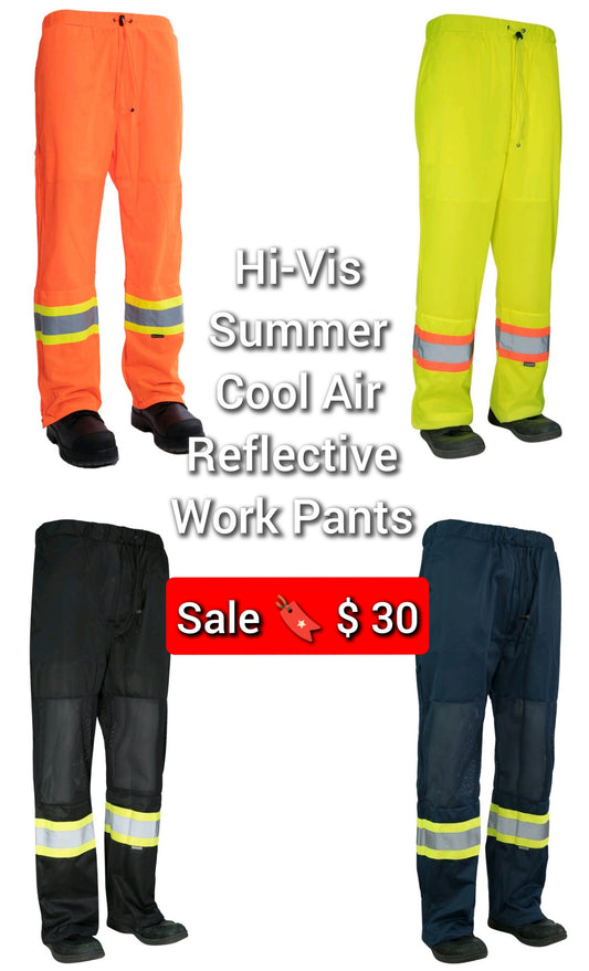 Hi Vis Safety Tricot Traffic Pants with Vented Legs