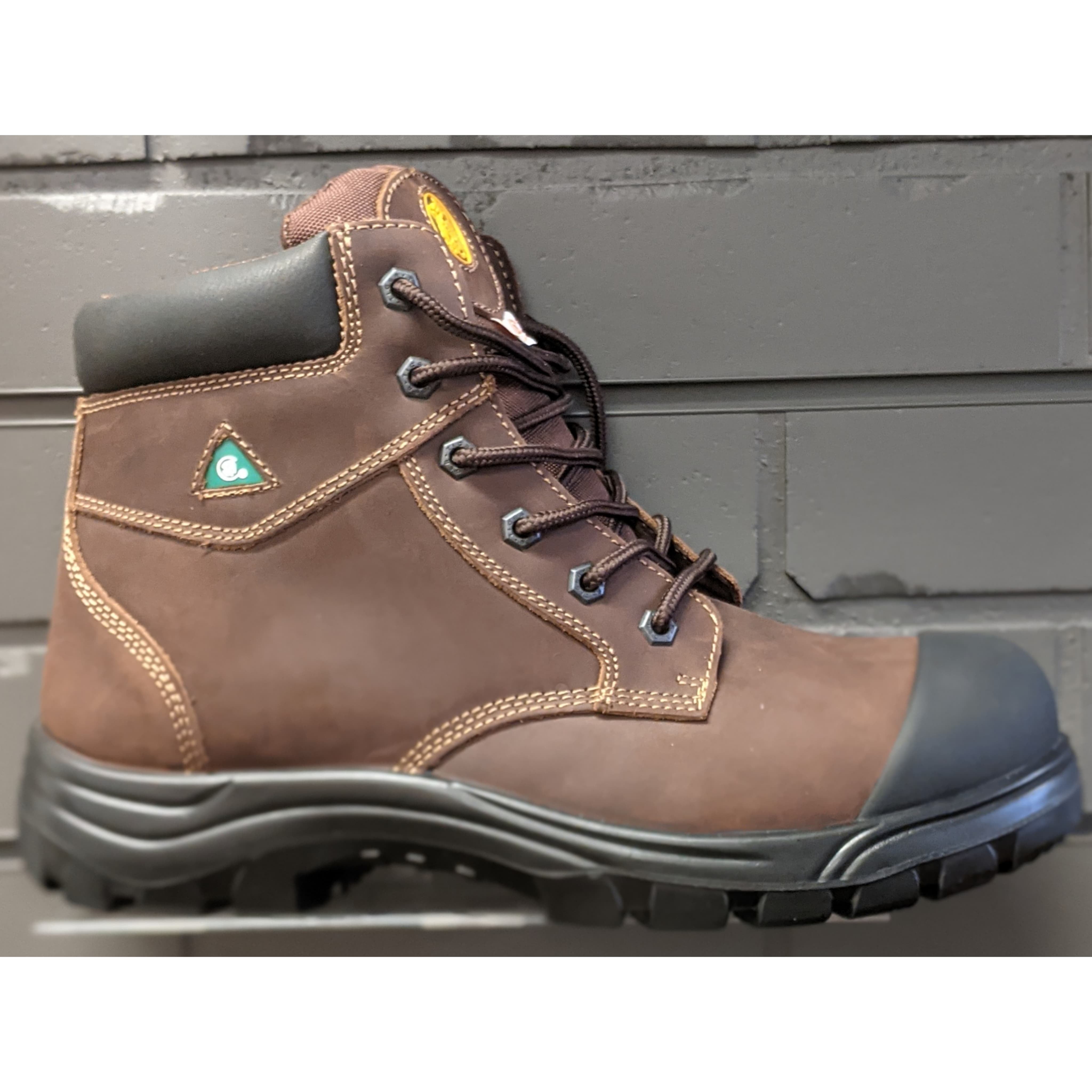 Steel toe sales boots green triangle