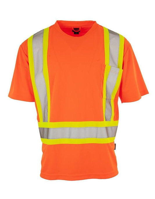 Hi Vis Traffic Safety Vest with Zipper Front, Tricot Polyester, 3 Size –  Forcefield Canada - Hi Vis Workwear and Safety Gloves
