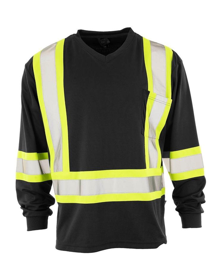 Custom Printed Hi Vis V Neck Long Sleeve Safety Tee Top Buy