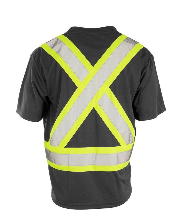 Custom Printed Hi Vis V-Neck Short Sleeve Safety Tee Shirt